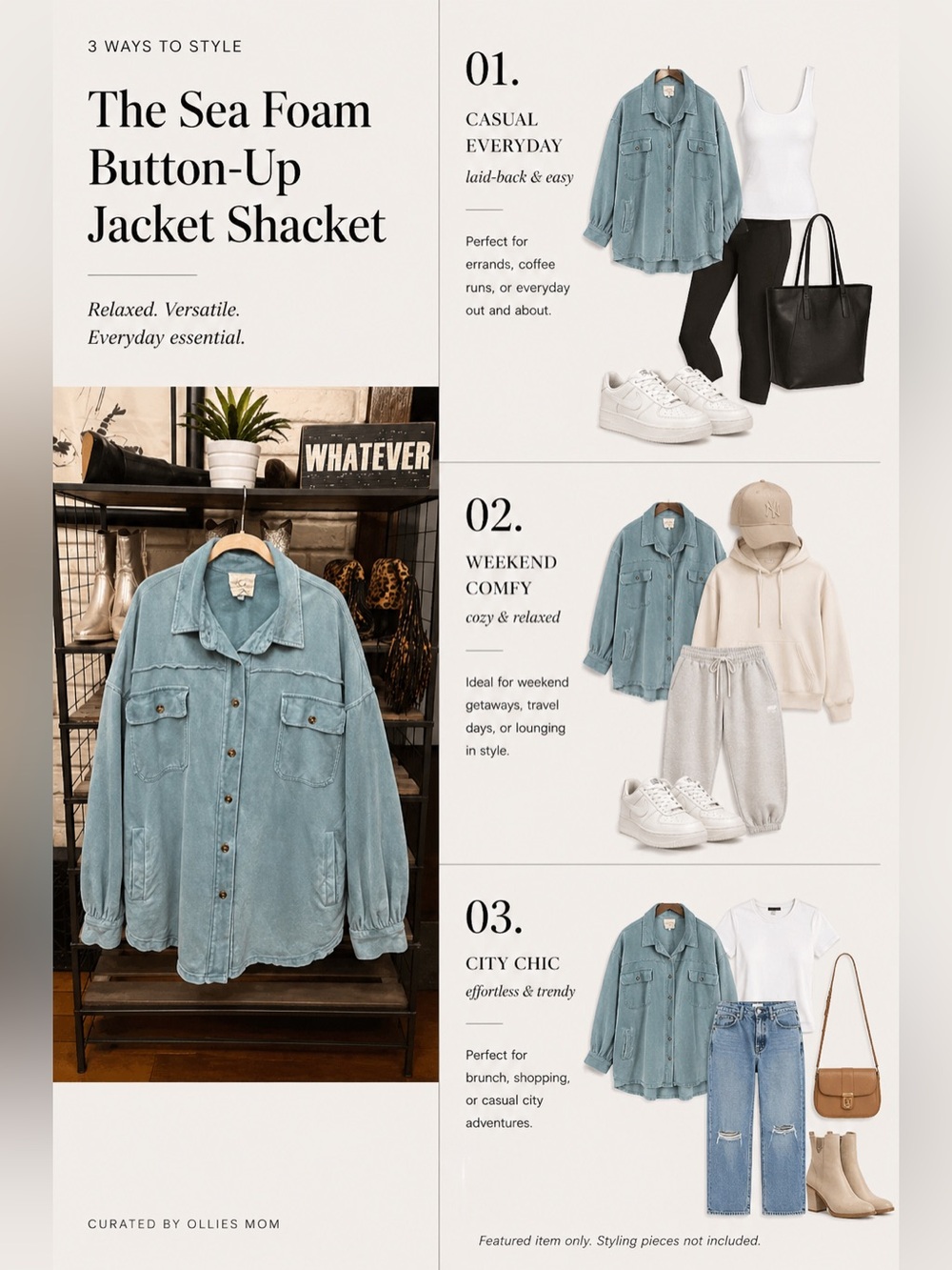 Fantastic Fawn Sea foam/Teal Blue Button-Up Jacket Shacket Large Gentle Use